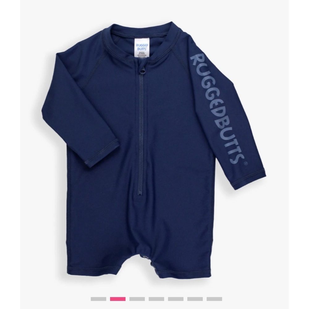 Ruggedbutts baby boys 6-12 month long sleeve one-piece rash guard swim suit